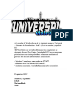 Universal - Formato de Postulacion A STAFF