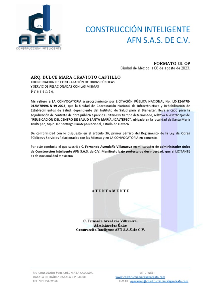 Hoja Membretada Afn 2022 | PDF | México | Economias