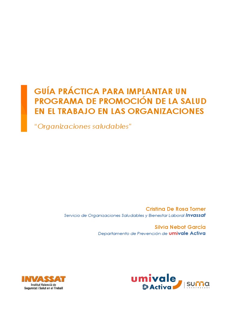 Gua Prctica Para Implantar Un Programa De Promocin De La Salud En El