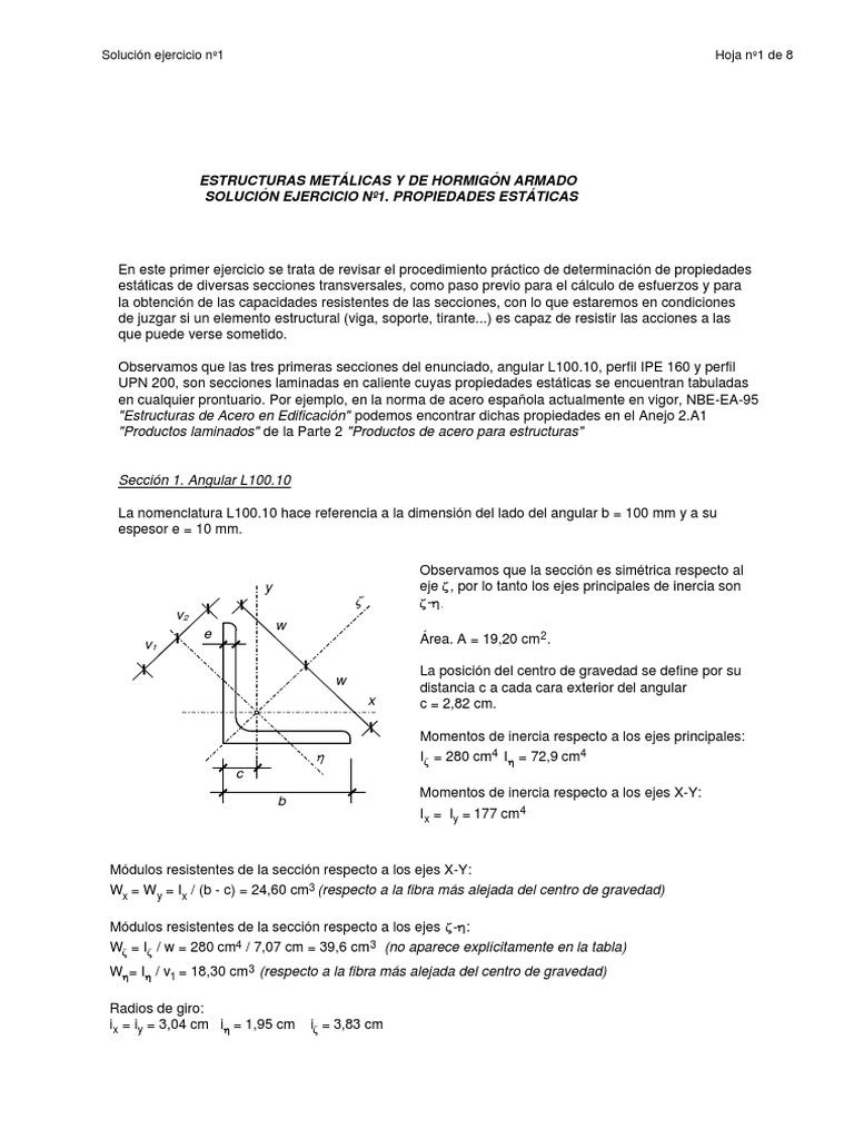 Ejemplos de Calculos de Propiedades Secciones Armadas | PDF