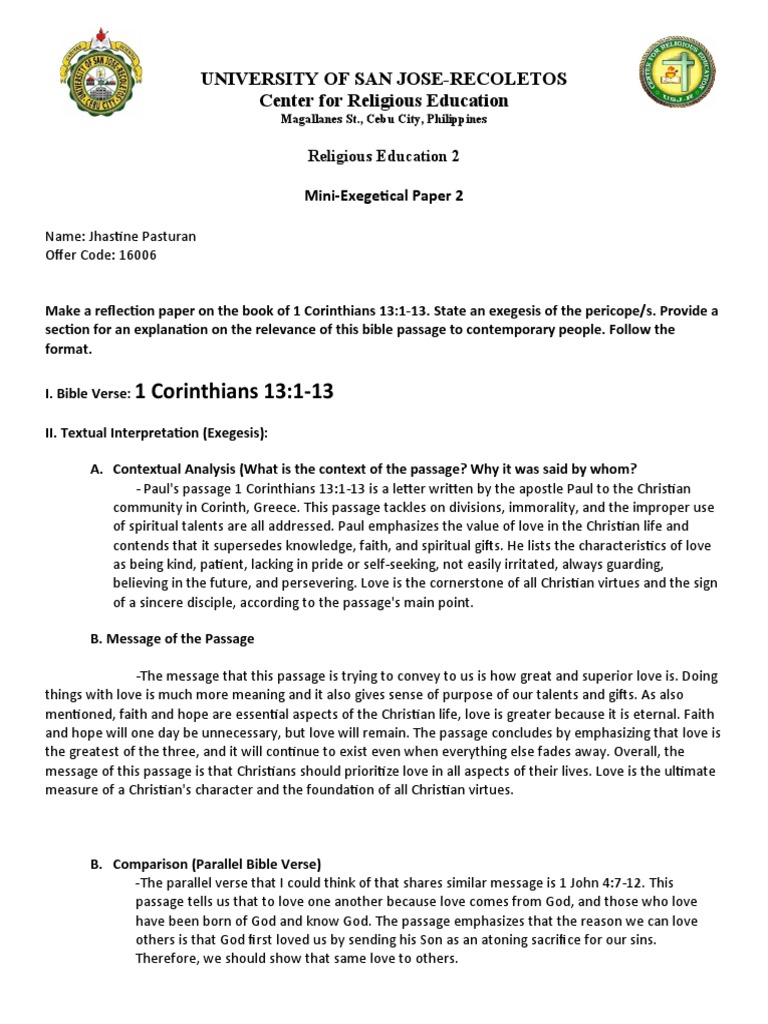 Exegetical Paper | PDF | Self-Improvement | Wellness