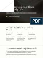 The Consequences of Plastic Use in Daily Life