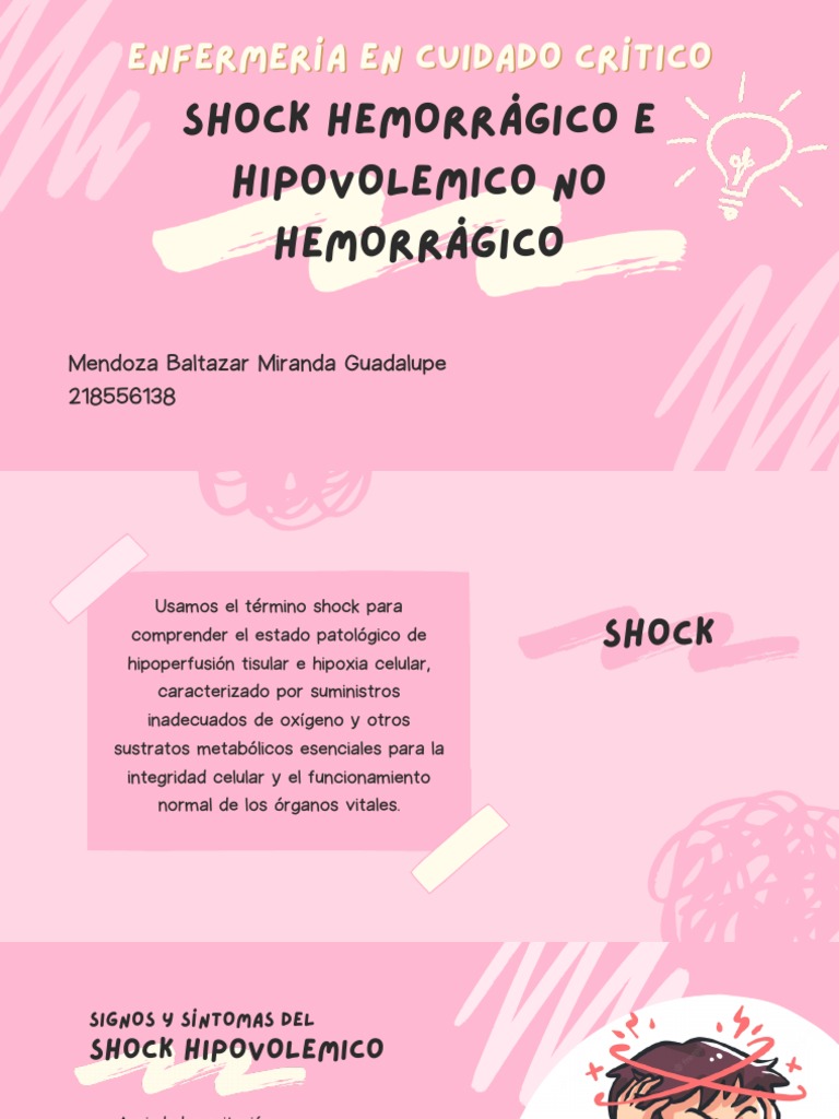 Tipos y manejo del shock hipovolémico | PDF