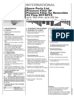 Spare Parts List Pressure Filter DF Pressure Filter For Reversible Oil Flow DFF/DFFX
