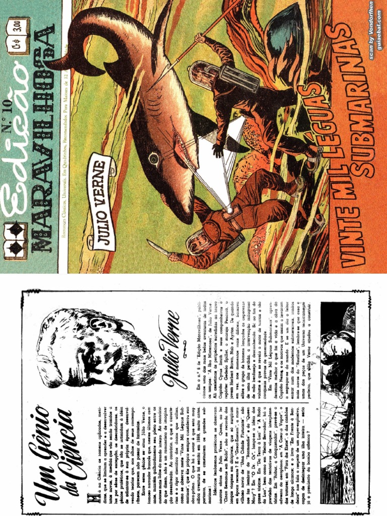 Livro HQ - Vinte Mil Léguas Submarinas (Julio Verne) | PDF, image size:768x1024