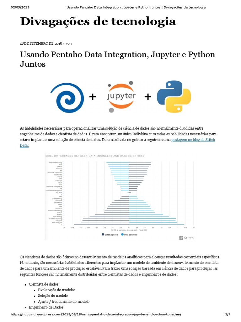 Usando Pentaho Data Integration, Jupyter e Python Juntos Divagações de ...