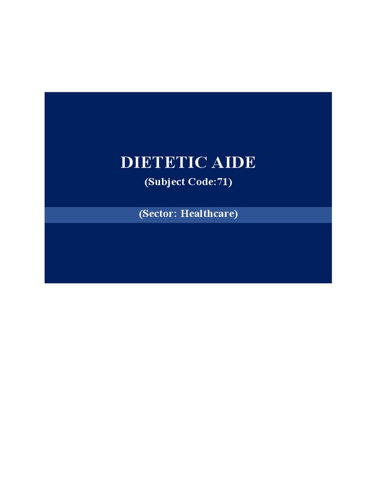 4 ICSE Dietetic Aide | PDF