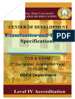 TOS & EXAM Cover Page