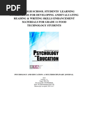 Senior High School Students’ Learning Styles: Basis for Developing and Evaluating Reading & Writing Skills Enhancement Materials for Grade 11 Food Technology Students