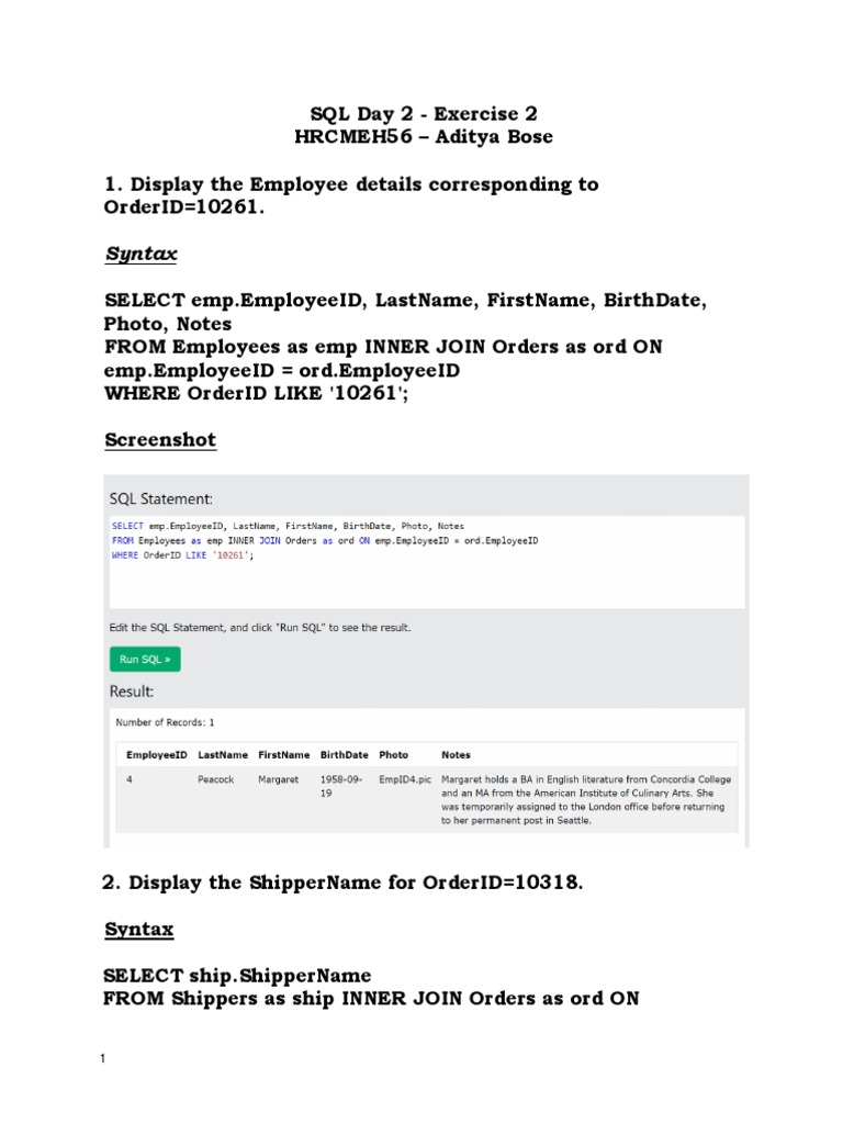 Hrcmeh56 aditya bose sql exercise 2 pdf