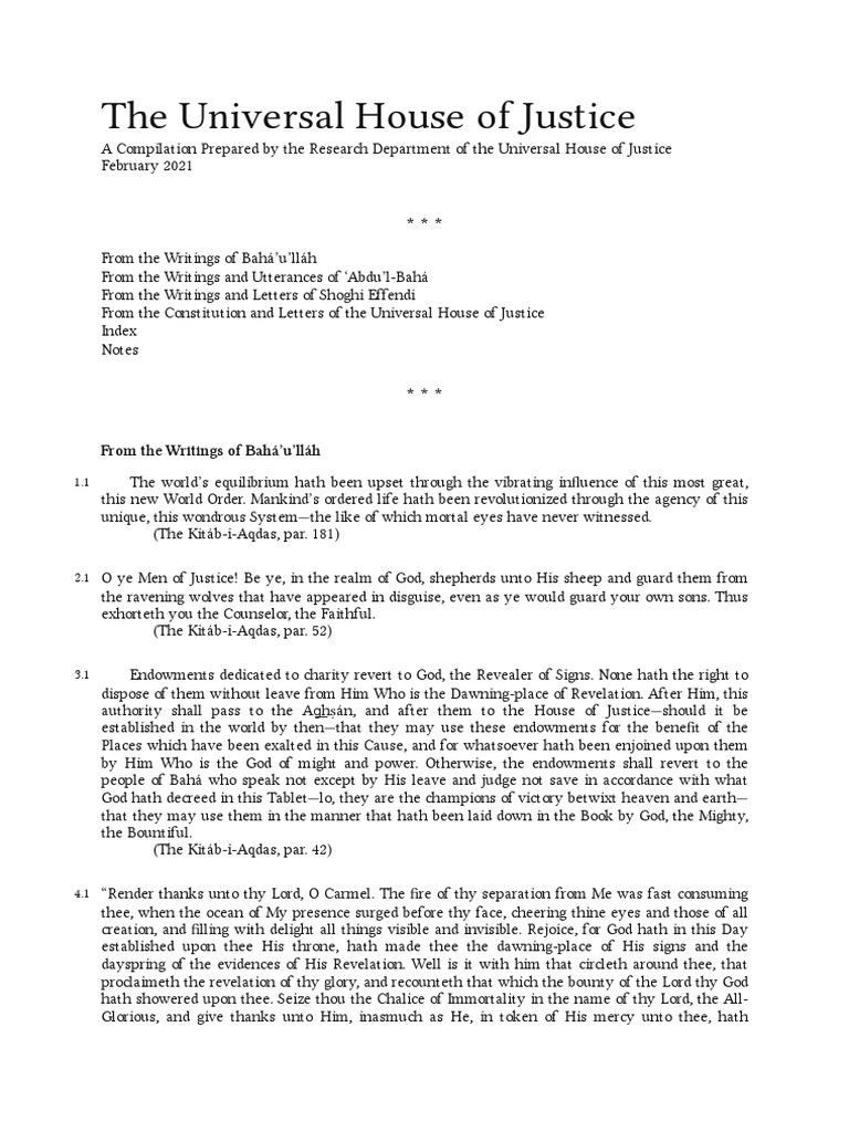Universal House of Justice Compilation PDF