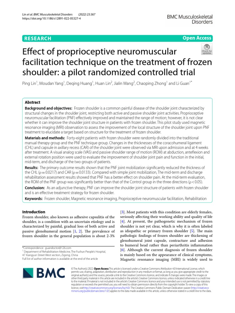Effect of Proprioceptive Neuromuscular Facilitation Technique On The ...