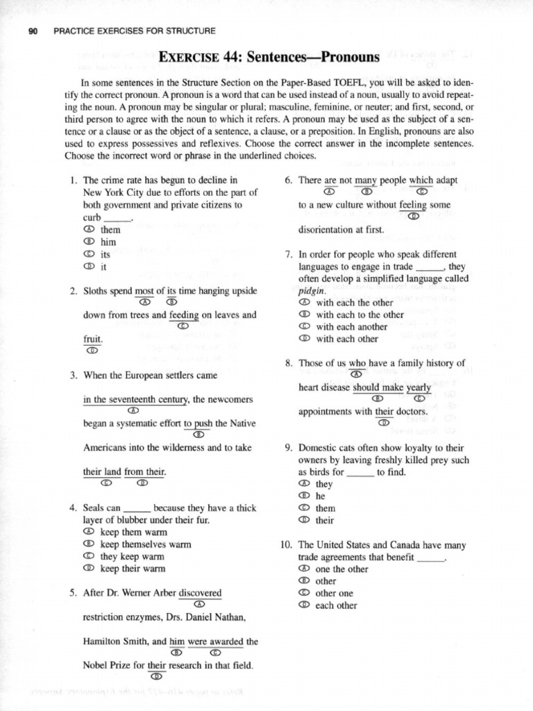 Modul Pelatihan Toefl Structure 10 11 Pdf