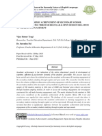 A Study of Academic Achievement of Secondary School Students, Studying Through Regular & Open Mode in Relation To Learning Engagement