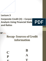 BA2088 - Lecture 3 Corporate Credit II - Corporate Credit Analysis Using Financial Statements & Ratios