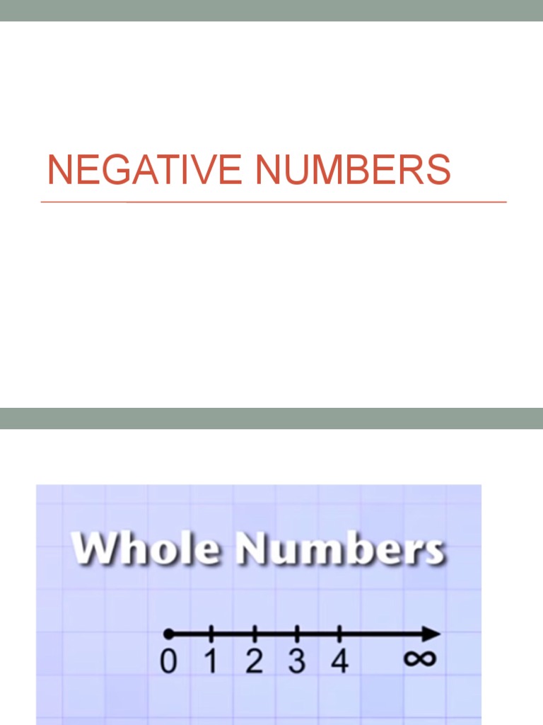 Negative Numbers Presentation Pdf