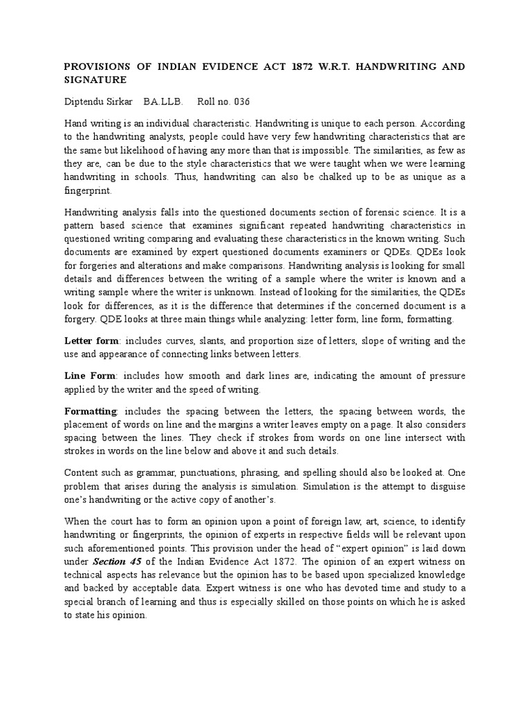 Forensic Science Assignment DS Ix | PDF | Evidence | Human Communication