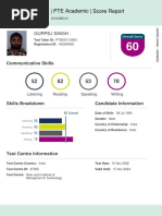 Score Report - PTE Academic: Gurpej Singh