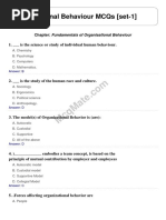 Organisational Behaviour Solved MCQs (Set-1)