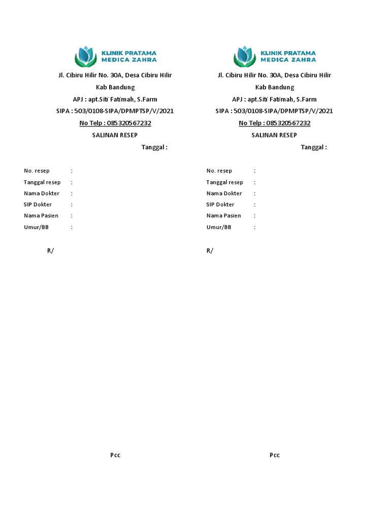 Copy Resep | PDF