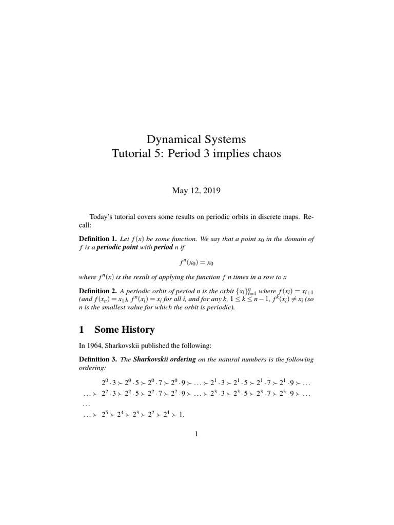 Chaos Theory for Math Students | PDF | Chaos Theory | Mathematics