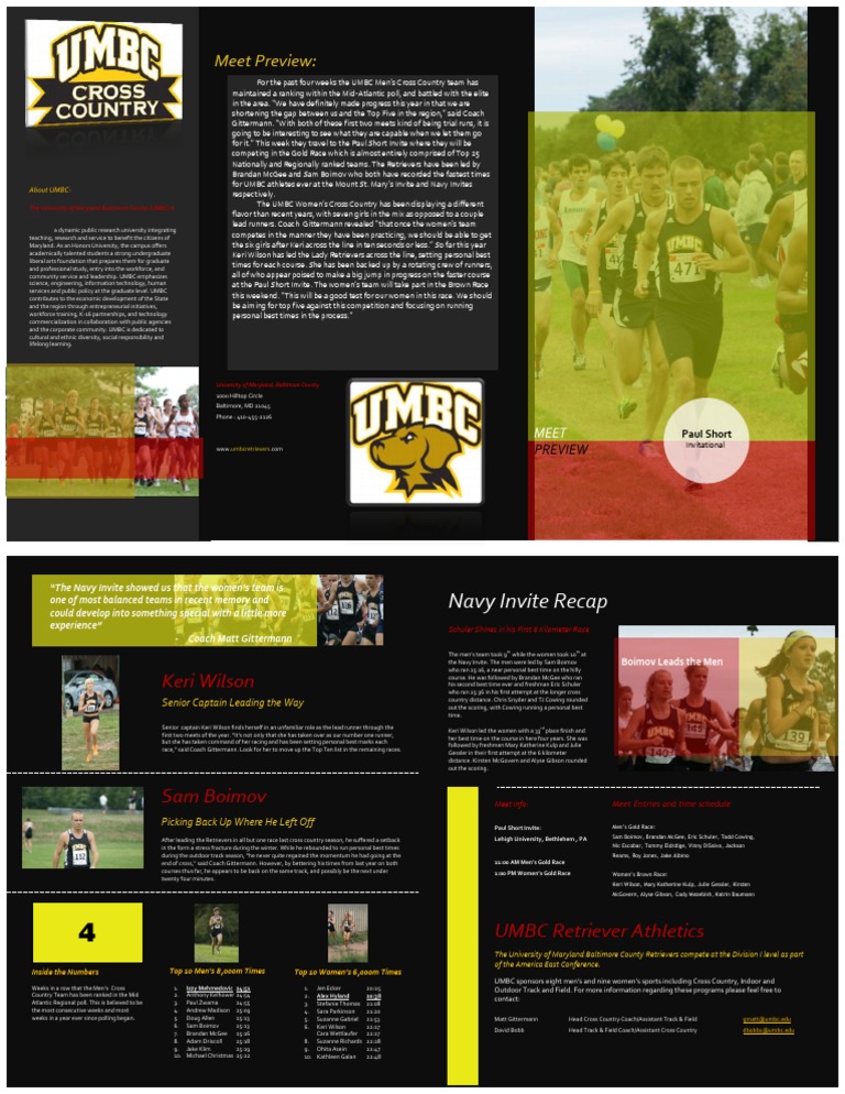 2011 Paul Short Invite PDF Sports University