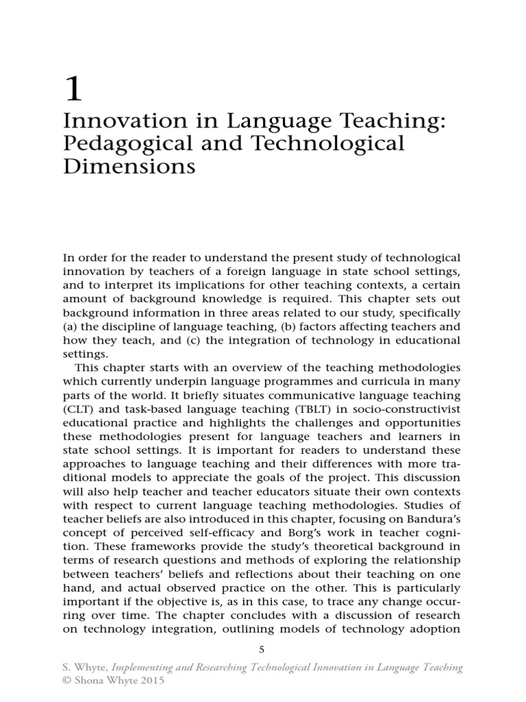 Language Teaching Innovation Study | PDF | Language Education | Methodology