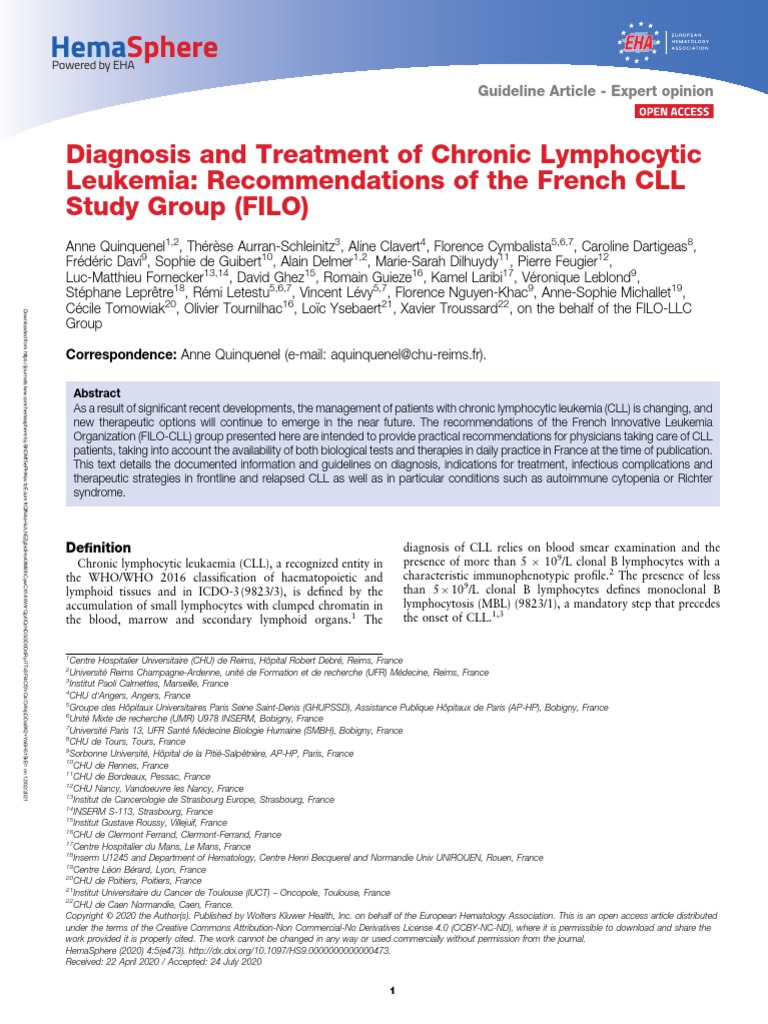 French Guidelines for CLL Management | PDF
