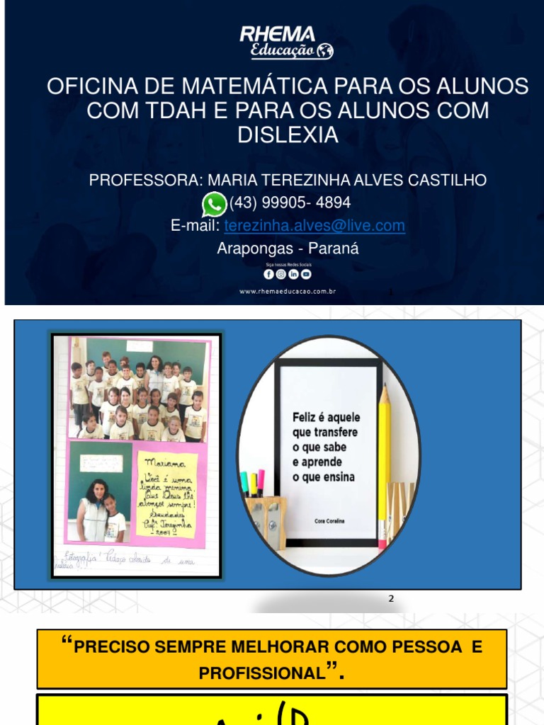 Slides Tdah E Dislexia Download Grátis Pdf Aprendizado Transtorno