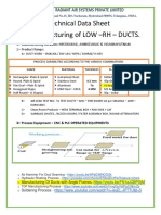 Technical Data Sheet - Manufacturing of WELDED Exhaust Ducts & LOW RH Ducts.