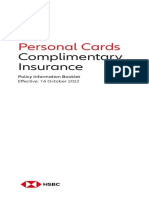 Complimentary Credit Card Insurance TC