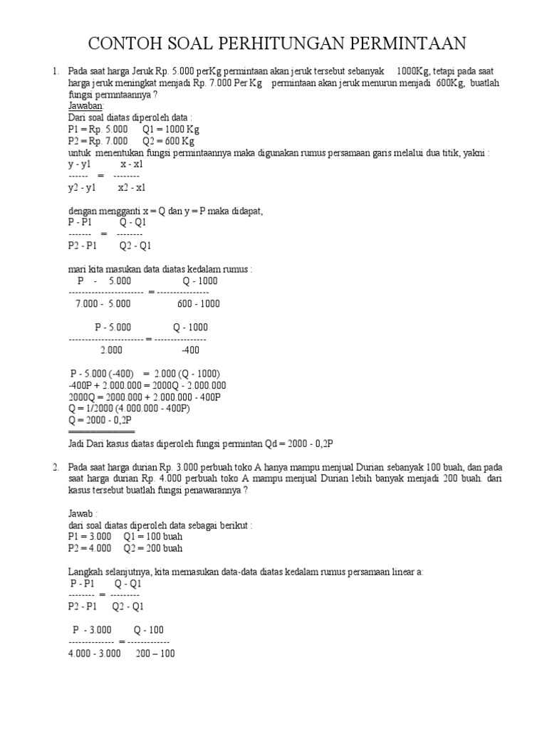 Contoh Penghitungan Permintaan 1 Pdf