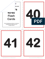 Printable Numbers 40 60 Flashcards F
