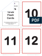 Printable Numbers 10 20 Flashcards F