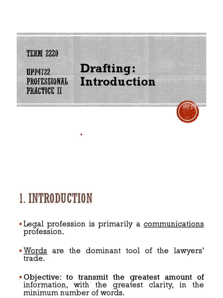 Drafting Introduction PDF Verb Lawyer