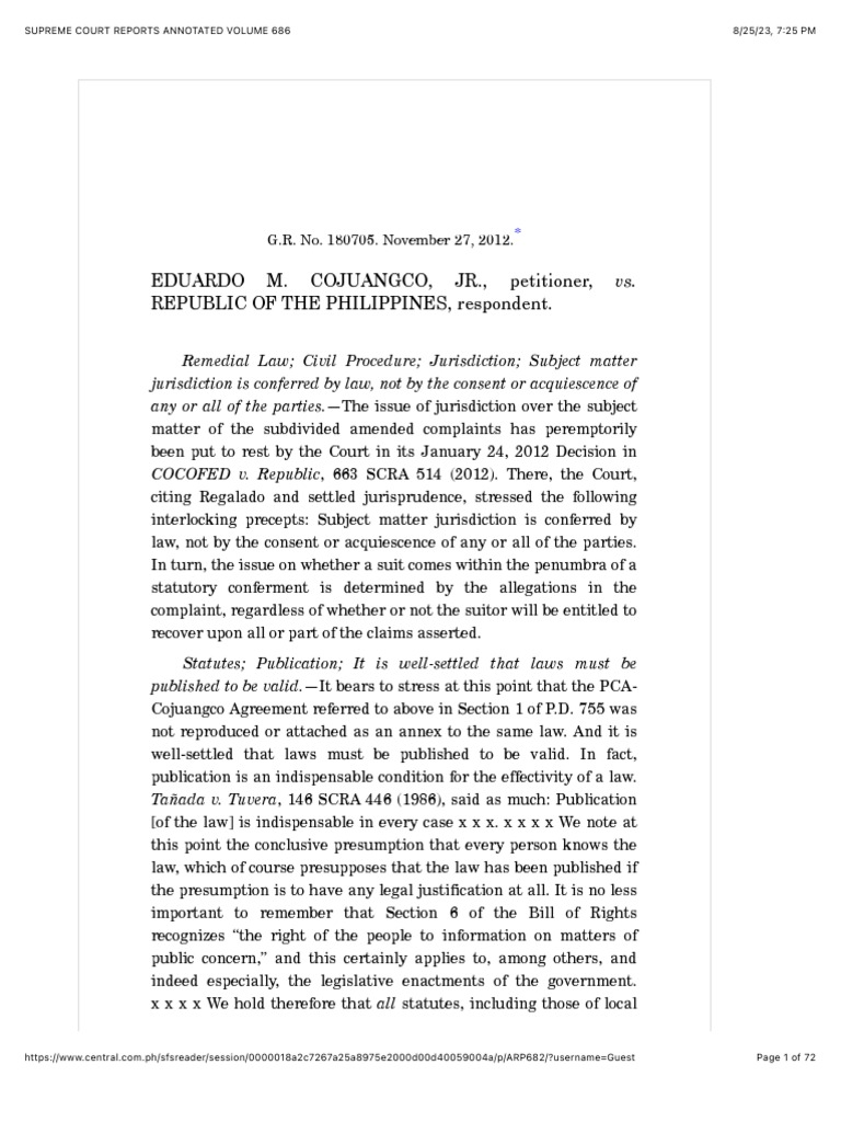 Cojuangco jr vs republic 686 scra 472 november 27 2012 pdf