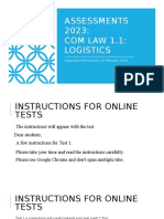 Commercial Law 1.1 Assessments Slide 2023 24 February 2023