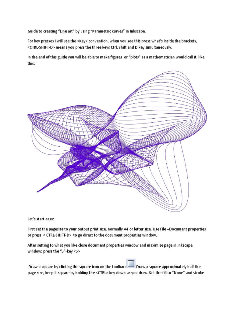 Guide To Creating Line Art Using Inkscape Parametric Curves | PDF ...