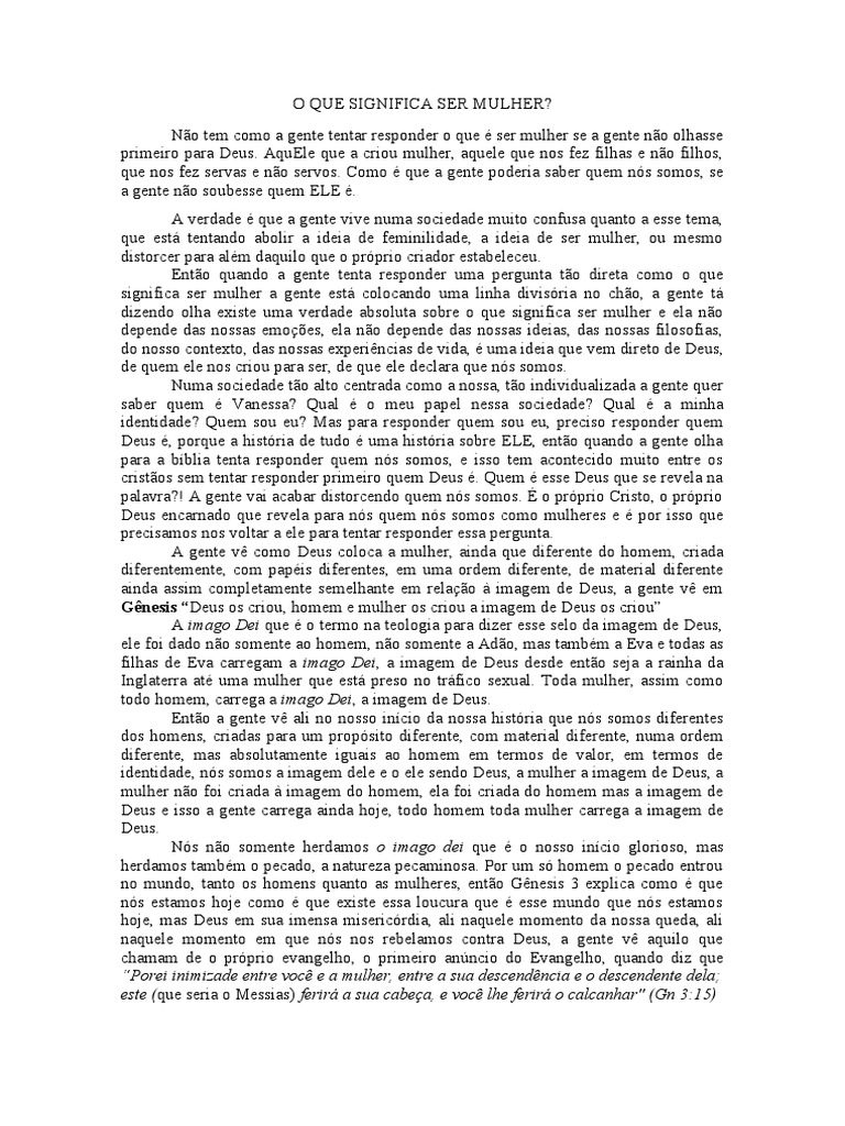 O Que Significa Ser Mulher PDF