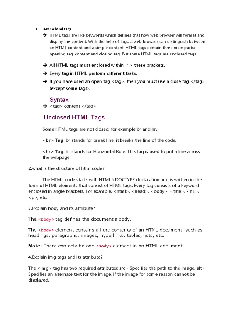 Define HTML | PDF | Html Element | Html