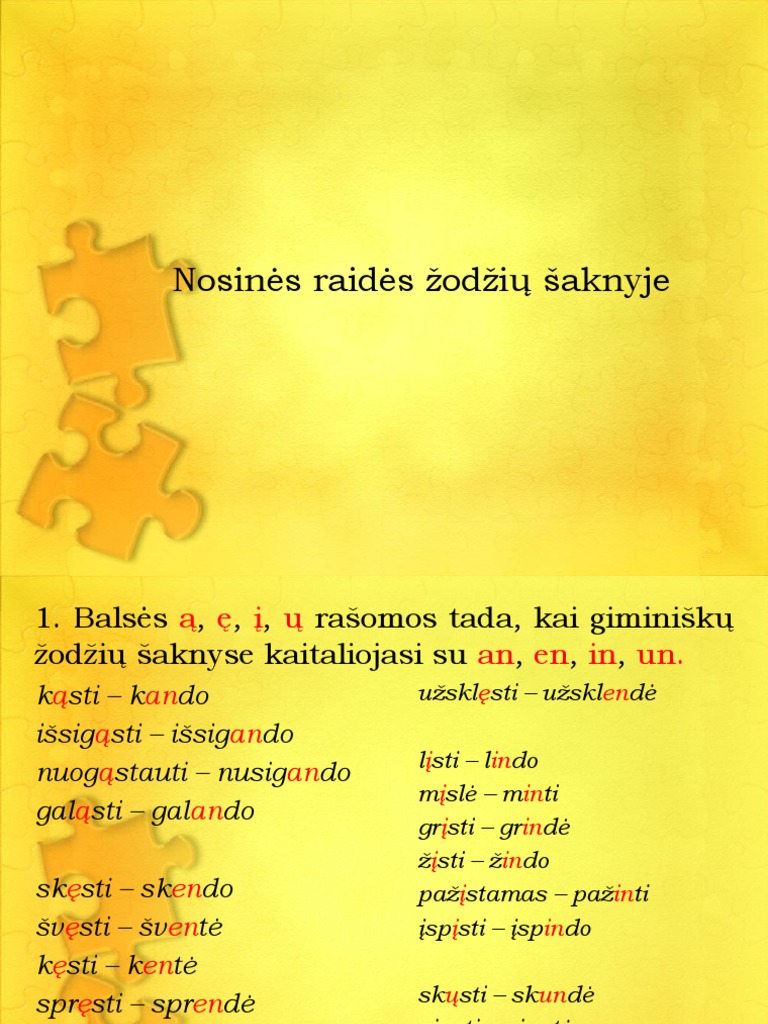 Nosines Raides Zodziu Saknyje 6g Kl. | PDF