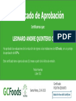Certificate For LEONARD ANDRE QUINTERO CADENA For - Evaluación de Ingreso Contr...