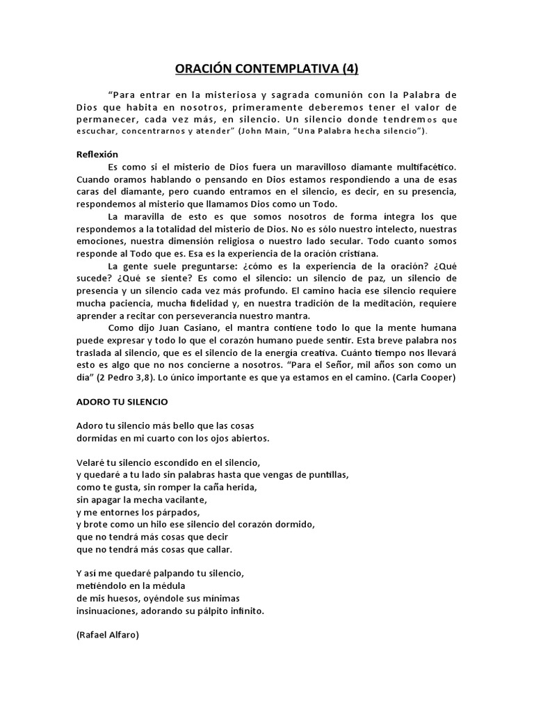 ORACIÓN CONTEMPLATIVA | PDF