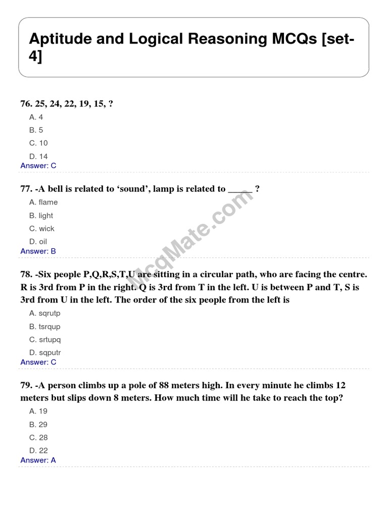 Aptitude And Logical Thinking
