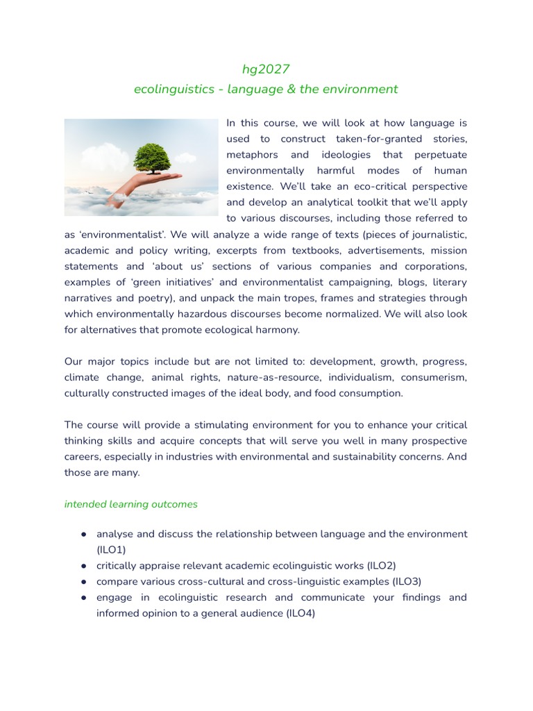 Elainemokwaiman - 139611 - 2189075 - hg2027 - Ecolinguistics - Course ...