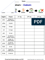 Colours in French Worksheet (Spelling Practice)