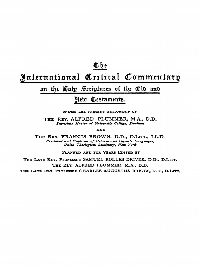 1916 James Hardy Ropes A Critical and Exegetical Commentary