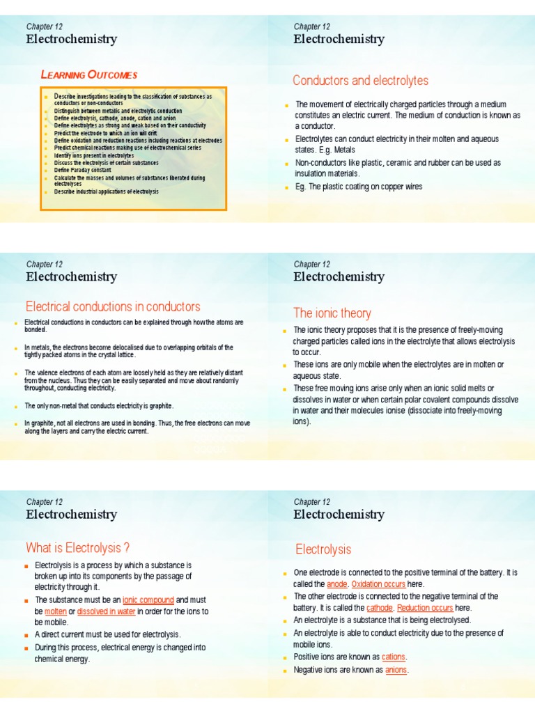 Electrochemistry PDF Electrochemistry Ion