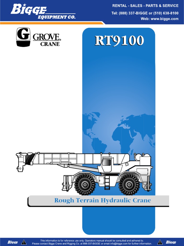 RT9100 Crane Specifications Overview | PDF