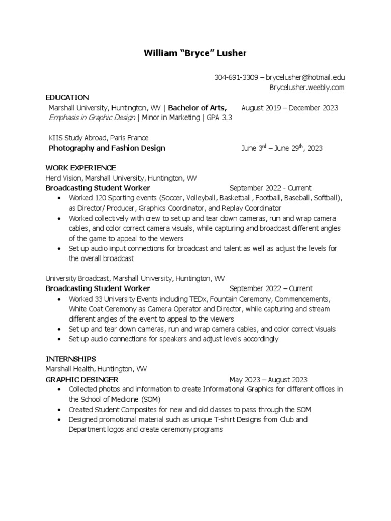 Graphic Design & Broadcasting Resume | PDF | Social Science | Art